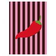 BY31® Sieraden kaartjes chili peper Pink-dark brown-red-green