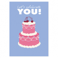 BY31® Sieraden kaartjes "Let's celebrate you" Denim Blue-white-pink
