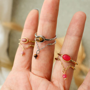 Nieuw Prachtige roestvrij stalen ringen met natuursteen