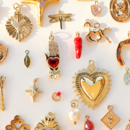 Inspiratiesets Mix and match met metalen bedels: hartjes, country en smiley