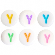 Letterkralen van acryl letter Y Multicolor-Wit