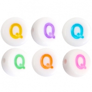 Letterkralen van acryl letter Q Multicolor-Wit