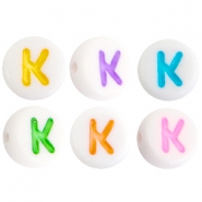 Letterkralen van acryl letter K Multicolor-Wit