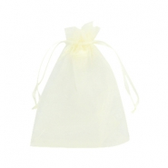 Sieraad zakje organza 10x13cm Light yellow