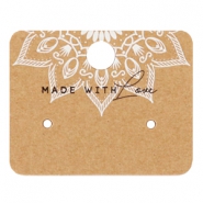 Sieraden kaartjes "made with love" mandala Brown
