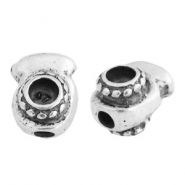 Kralen TQ metaal met setting 4mm Antiek zilver