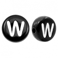 Letterkralen van acryl letter W Zwart