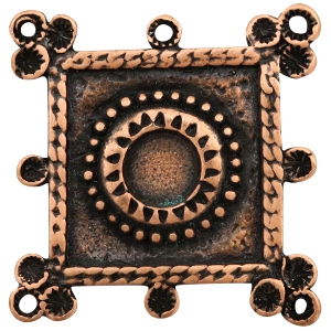 Bedels TQ metaal vierkant met setting voor Swarovski PP32 Koper (nikkelvrij)