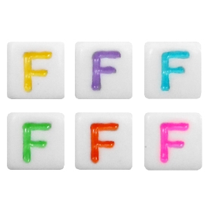 Letterkralen van acryl letter F Multicolour-wit