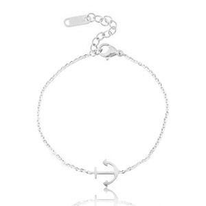 Roestvrij stalen (RVS) Stainless steel armbanden anker Zilver