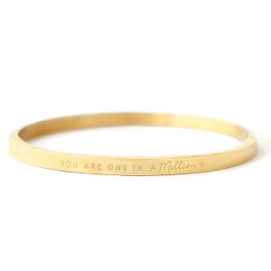 Roestvrij stalen (RVS) Stainless steel armbanden "YOU ARE ONE IN A MILLION" Goud