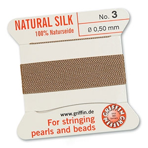 Griffin bead cord natural silk 0.5mm Beige