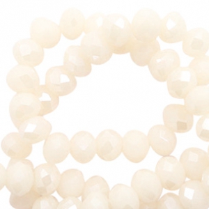 Top Facet kralen 4x3 mm disc Cream blush-pearl shine coating