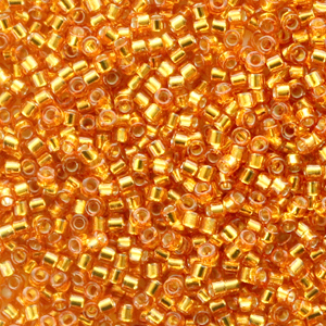 Miyuki kralen delica's 11/0 Duracoat silverlined dyed yellow gold DB-2157
