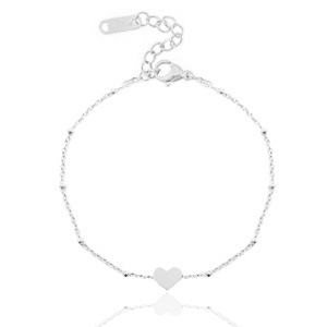 Roestvrij stalen (RVS) Stainless steel armbanden jasseron heart &hearts; Zilver