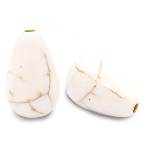 Kralen keramiek druppel Off white