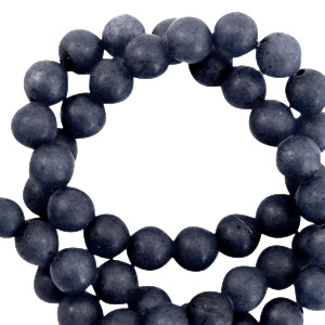 Natuursteen kralen kwarts 6mm mat Midnight blue