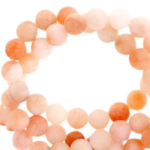 Natuursteen kralen kwarts (chalcedoon) 8mm mat Peach cream
