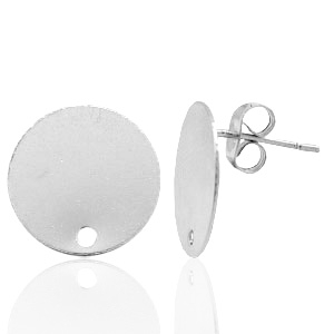 Onderdelen TQ metaal oorbellen oorsteker 15mm met oogje Antiek zilver