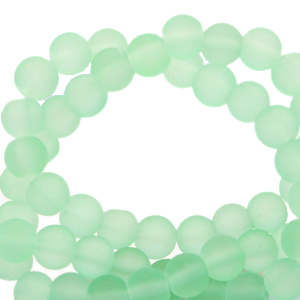 6 mm glaskralen mat Neo mint green