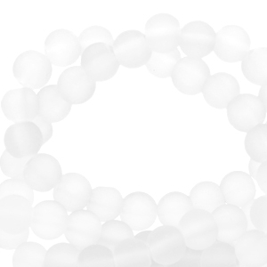4 mm glaskralen mat White