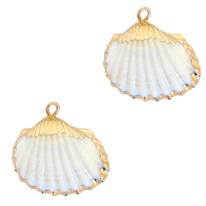 Schelp hangers specials Kokkel Gold-White