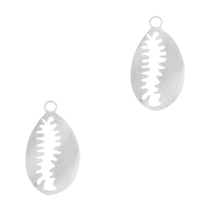 Roestvrij stalen (RVS) Stainless steel bedels kauri Zilver