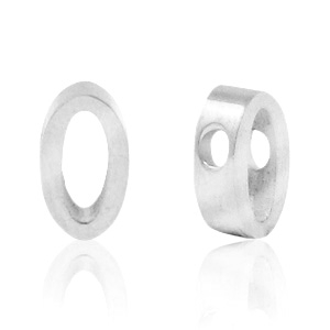 Roestvrij stalen (RVS) Stainless steel kralen cijfer 0 Zilver