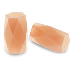 Top Facet kralen tube Creamrose peach