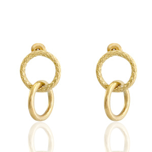Roestvrij stalen (RVS) Stainless steel oorbellen / oorstekers ringen Goud