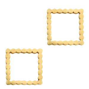 Roestvrij stalen (RVS) Stainless steel bedels/tussenstuk square Goud