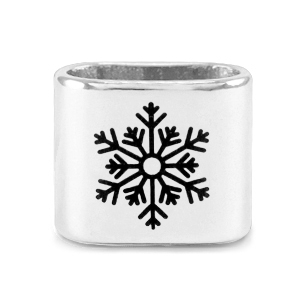 Schuivers DQ metaal sneeuwvlok Mix & Match Antiek zilver (nikkelvrij)