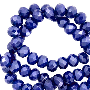 Top Facet kralen 6x4 mm disc Egyptian blue-pearl shine coating