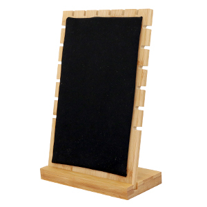 Sieraad display hout met velvet voor kettingen Natural-black