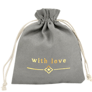 Sieraad zakje "with love" Grey-gold