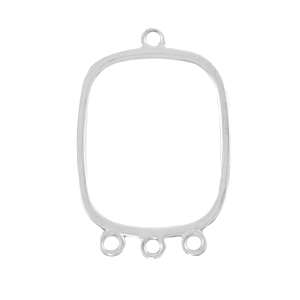 Bedels DQ metaal tussenstuk met 3 ogen Antiek zilver (nikkelvrij)