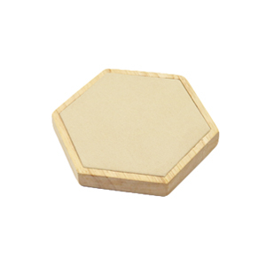 Sieraad display hexagon hout met imi su&egrave;de voor diverse sieraden Natural-beige