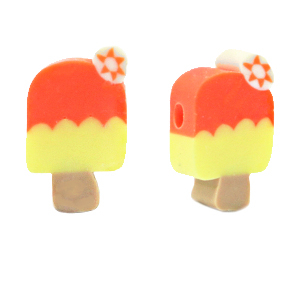 Polymeer kralen ijslolly Yellow-orange