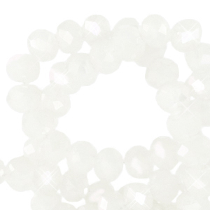 Top Facet kralen 4x3 mm disc Daisy white-pearl shine coating