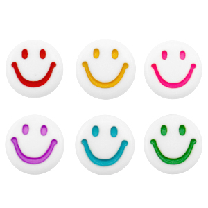 Letterkralen van acryl smiley White-multicolour