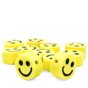 Polymeer kralen Smiley Yellow