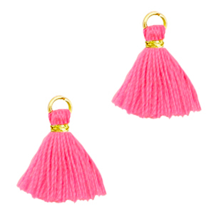 Kwastjes 1cm Gold-neon pink