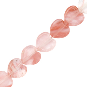 Natuursteen kralen hart Coral red