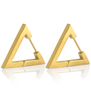 Roestvrij stalen (RVS) Stainless steel oorbellen triangle Goud