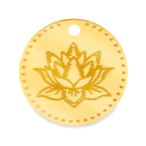 Plexx bedels 20mm Birth flower July-Water lily Gold