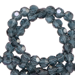 Top Facet kralen rond 4mm Montana blue-pearl shine coating