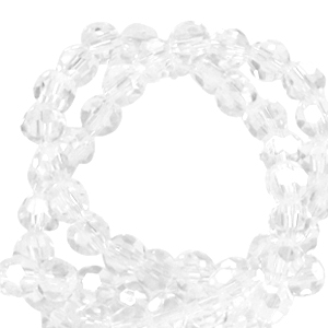 Top Facet kralen rond 4mm Crystal-pearl shine coating
