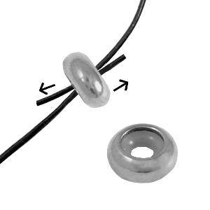 Roestvrij stalen (RVS) Stainless steel onderdelen smart bead stopper 9x4mm Silver