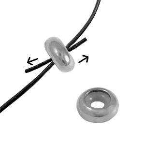 Roestvrij stalen (RVS) Stainless steel onderdelen smart bead stopper 8x4mm Silver