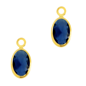 Hangers van crystal glas ovaal Royal blue-gold